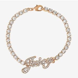 Juicy Couture 'Juicy' Gold Pave Crystal 7.5 Inch Tennis Bracelet
